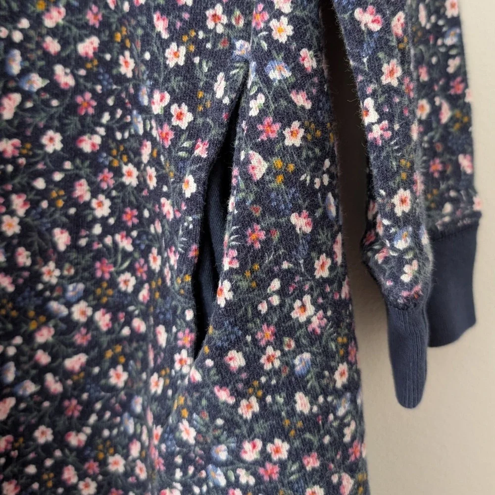 Polo Ralph Lauren Little Girls Sweatshirt Dress‎ SIZE 7 Floral Pockets Casual